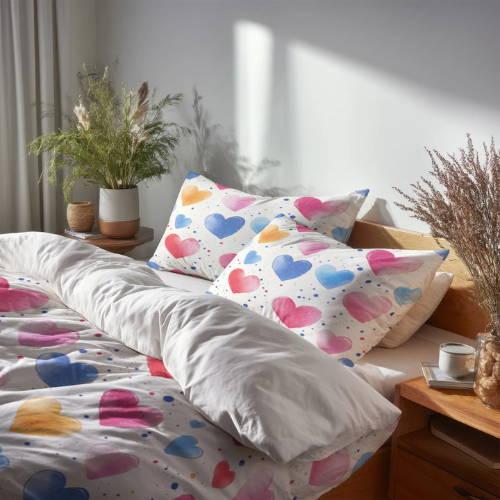 Starburst 5 Pcs Bedding Set - Kids Love Spark Duvet Cover And Pillow Set