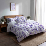 Abstract Bedding Set 5 Pcs - Lavender Drift Duvet Cover And Throw Pillow Set