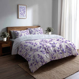 Abstract Bedding Set 5 Pcs - Lavender Drift Duvet Cover And Throw Pillow Set