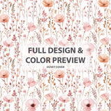 French Country Bedding Set - Cottage Pink Fields Duvet Cover And Cushion Set