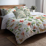 French Country Bedding Set of 5 - Garden Letters Duvet Cover And Throw Cushion Set