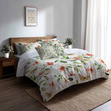 French Country Bedding Set of 5 - Garden Letters Duvet Cover And Throw Cushion Set