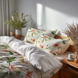 French Country Bedding Set of 5 - Garden Letters Duvet Cover And Throw Cushion Set