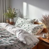 Country / Farmhouse Bedding Set - Ferns Vines Duvet Cover And Cushion Set