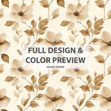 Vintage Look Bedding Set 5 Pcs - Sepia Petals Duvet Cover And Throw Pillow Set