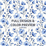 Country / Farmhouse Bedding Set of 5 - Bluebell Shade Flowers Duvet Cover And Throw Cushion Set