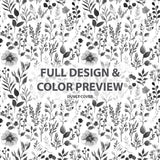 Country / Farmhouse 3 Pcs Bedding Set - Soft Charcoal Garden Duvet Cover with Shams