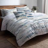 Abstract Bedding Set 5 Pcs - Shore Breeze Stripes Duvet Cover And Throw Pillow Set