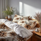 Floral Duvet Cover Set of 3 - Rustic Pinecone Light Bedding Set