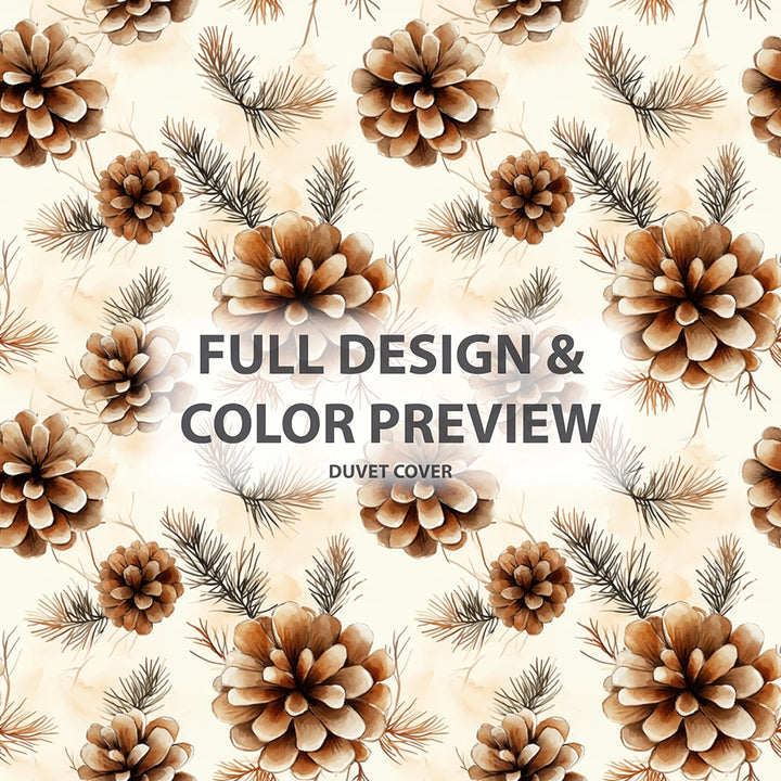 Floral Duvet Cover Set of 3 - Rustic Pinecone Light Bedding Set