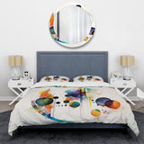 Multi-Color Watercolor Geometric Art I - Duvet Cover Set