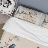 Multicolor Birds On Plum Blossoms Tree VIII - Duvet Cover Set