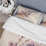 Pink And Plum Cherry Blossom Branch III - Duvet Cover Set