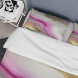 Pink And Gold Marble Abstract II - Duvet Cover Set