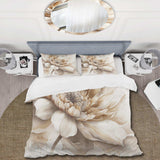 Single Beige Flower III - Duvet Cover Set