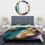 Purple, Green And Gold Bold Strokes III - Duvet Cover Set