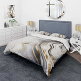 Abstract Geode Marble Waves Grey III - Duvet Cover Set