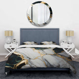 Abstract Geode Gold And Green Marble I - Duvet Cover Set