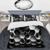 Abstract Geometric Black And White II - Duvet Cover Set