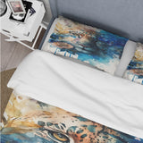 Tiger Portrait With Flowers II - Duvet Cover Set