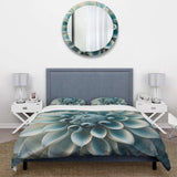 Blue,White Dahlia Flowers I - Duvet Cover Set