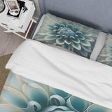 Blue,White Dahlia Flowers I - Duvet Cover Set