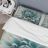 Blue,White Dahlia Flowers I - Duvet Cover Set