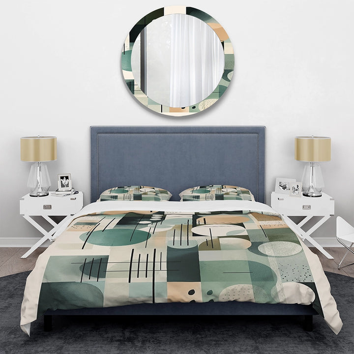 Green Black Minimalism Quiet Depths I - Duvet Cover Set