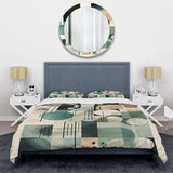 Green Black Minimalism Quiet Depths I - Duvet Cover Set