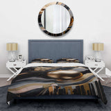 Gold And Black Marbled Euphoria III - Duvet Cover Set