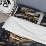 Gold And Black Marbled Euphoria III - Duvet Cover Set