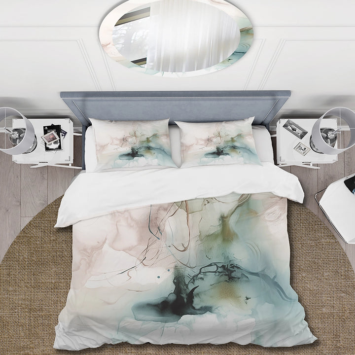 Green And Cream Essence Of Modernity III - Duvet Cover Set