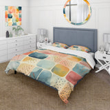 Orange Fun Pattern Of Shapes III - Duvet Cover Set