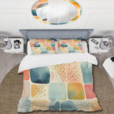 Orange Fun Pattern Of Shapes III - Duvet Cover Set