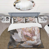 Marble Pink Gold Peony Flower IV - Duvet Cover Set