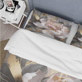 Marble Pink Gold Peony Flower IV - Duvet Cover Set