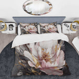 Pink Grey Peonies Elegance II - Duvet Cover Set