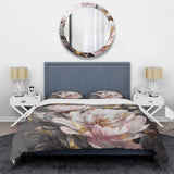 Pink Grey Peonies Elegance II - Duvet Cover Set