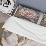 Pink Gold Peonies Petals - Duvet Cover Set