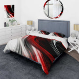 Red Black Infinite Ripples I - Duvet Cover Set