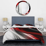 Red Black Infinite Ripples I - Duvet Cover Set