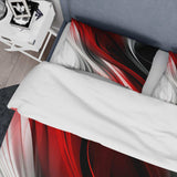 Red Black Infinite Ripples I - Duvet Cover Set