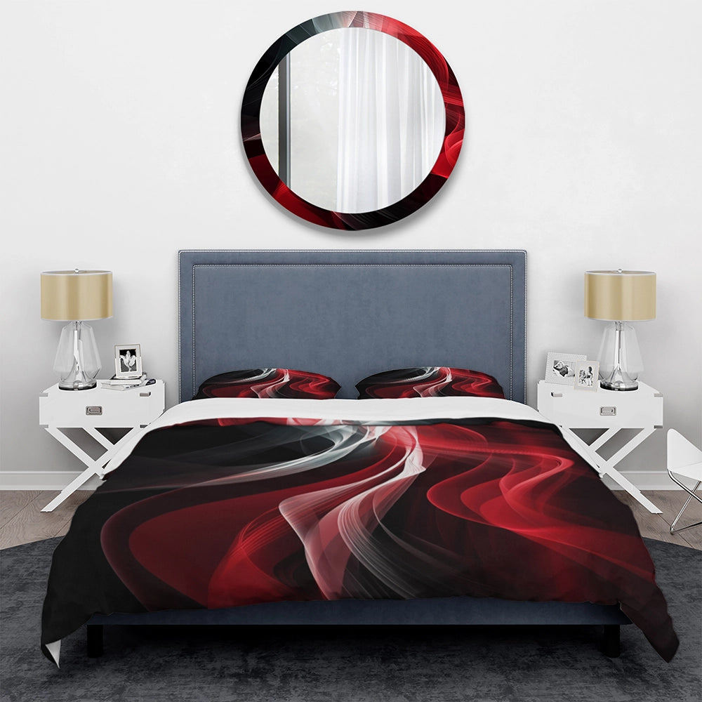 Red Black Contemplative Abstraction VI - Duvet Cover Set