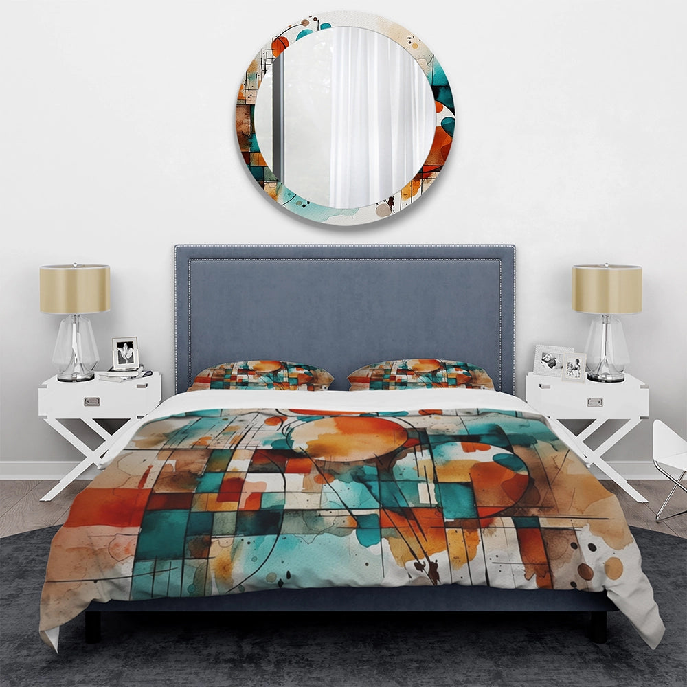 Orange Geometric Energy - Duvet Cover Set