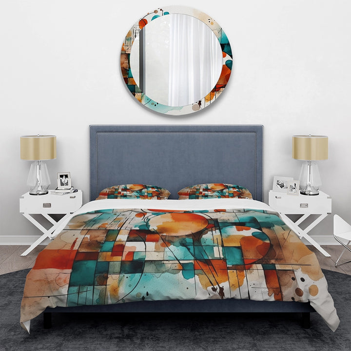 Orange Geometric Energy - Duvet Cover Set