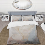 Gold And Grey Line Art In Motion II - Duvet Cover Set