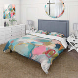 Pink Blue Minimalims Fludity II - Duvet Cover Set