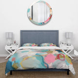 Pink Blue Minimalims Fludity II - Duvet Cover Set