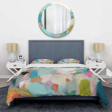 Pink Blue Minimalims Fludity III - Duvet Cover Set