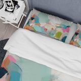 Pink Blue Minimalims Fludity III - Duvet Cover Set